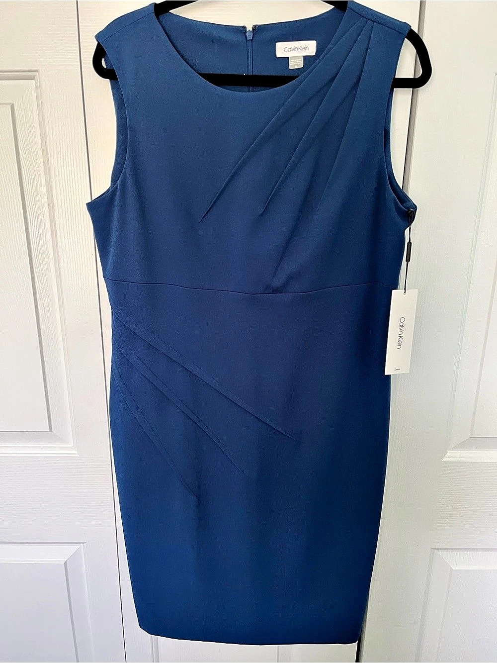 Calvin Klein Blue Sleeveless Midi Dress Size 14 NWT